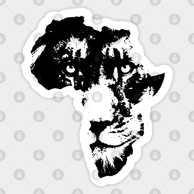 African Lion Face | Safari Culture | Africa Map Sticker by BraaiNinja